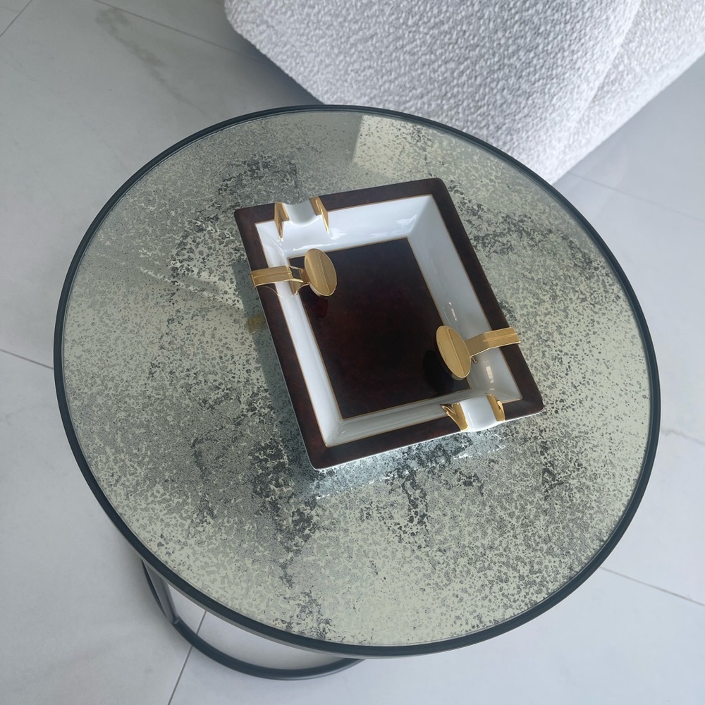 S.T Dupont Paris Elegant Brown and Gold Ashtray